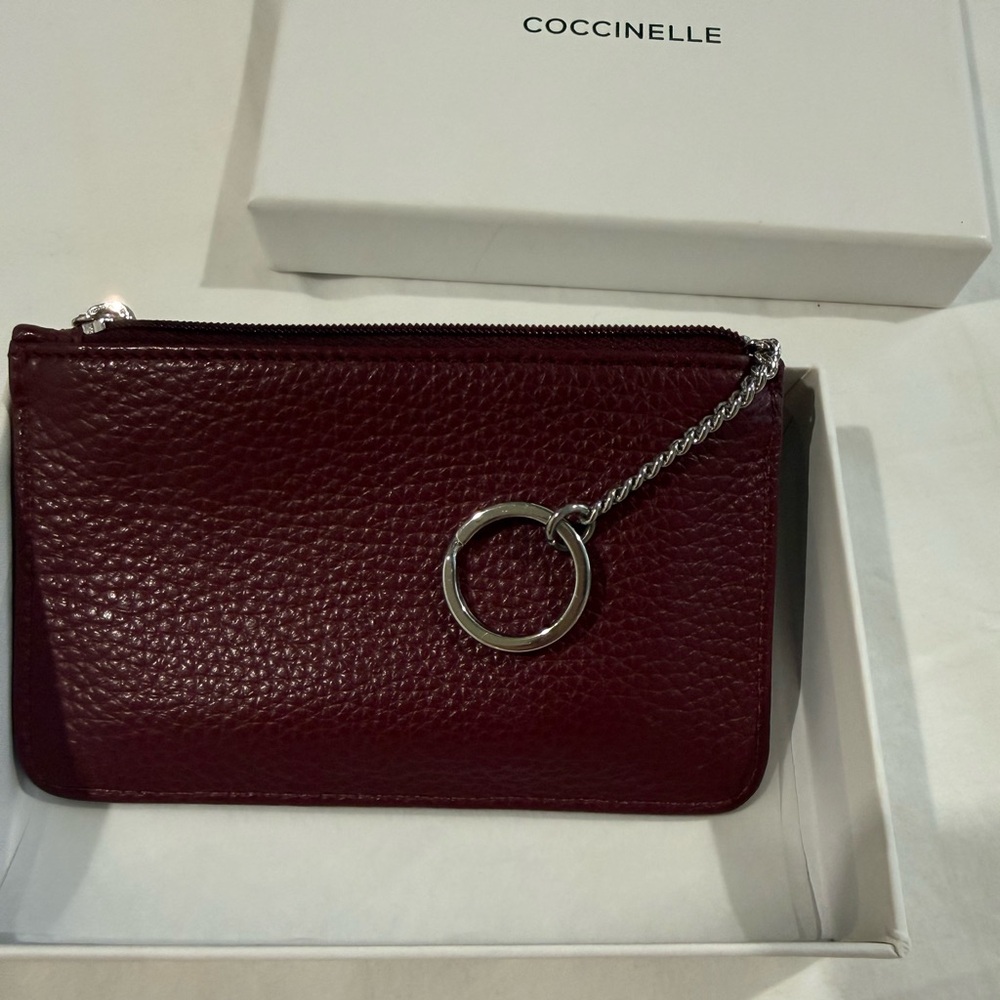 Coccinelle Burgundy Leather Key Pouch